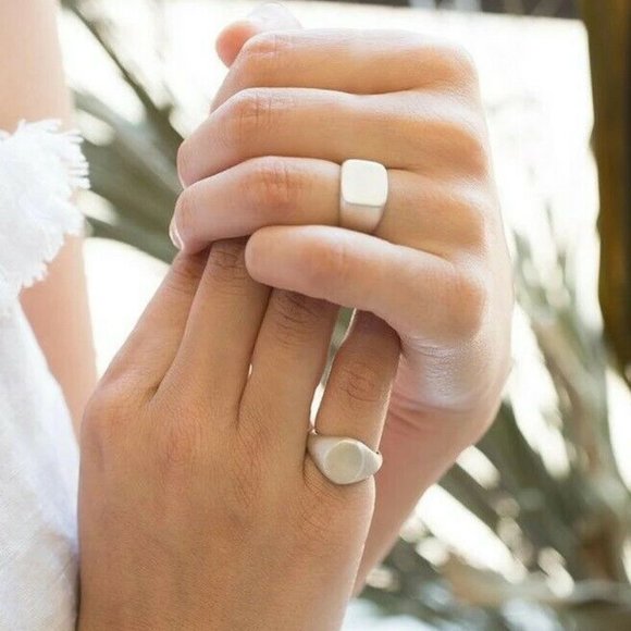 NEW CHAN LUU Ring Signet Ring SQUARE Ring Sterling Silver Ring Size 4 - Picture 2 of 7